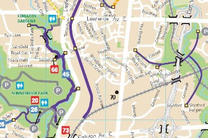 MAPA de CICLISMO de TORONTO MAPA de CICLISMO de TORONTO